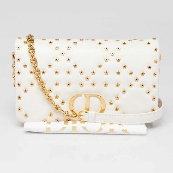 Christian Dior Latte Macrocannage Star Quilted Calfskin Leather Mini Caro Bag - Picture 12 of 12